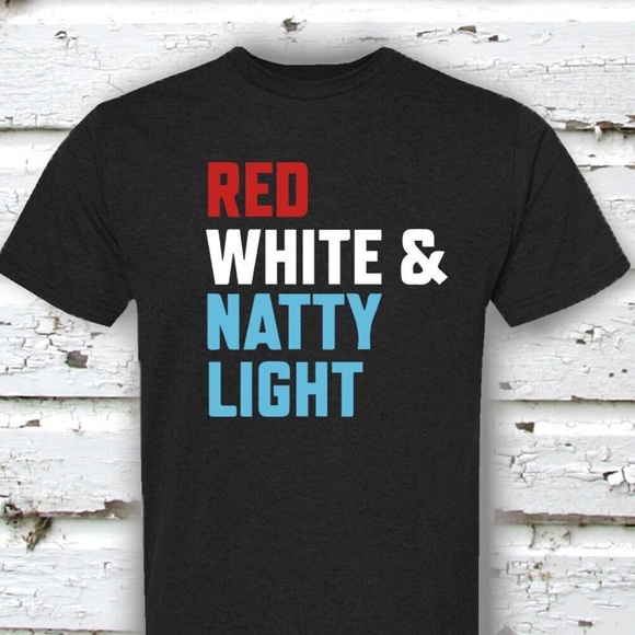 New In Bag Red Whit & Natty Light Patriotic Shirt - Picture 1 of 2
